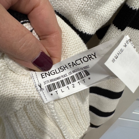 English Factory Striped Knit Zip Pullover - Picture 5 of 7